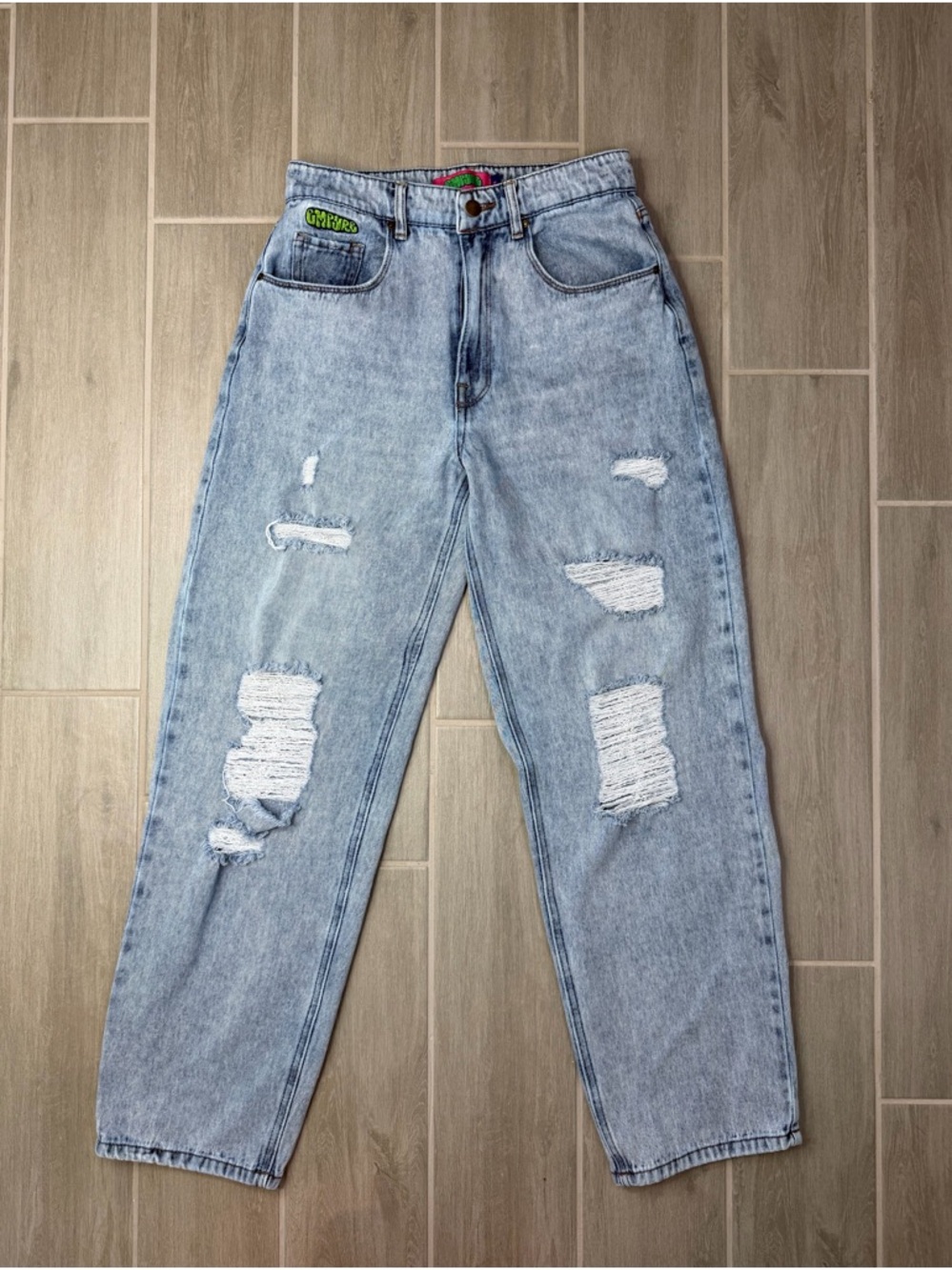 Empyre Tori Jeans Womens Size 7 High Rise Relaxed Straight Distressed